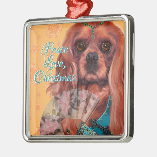 Ruby Cavalier Spaniel Ornament (Links)