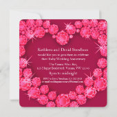 Ruby coeur mariage 40 ans invitation de la fête ro (Dos)