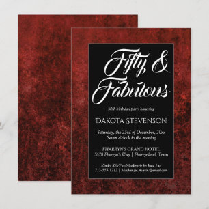 Ruby Crimson Red Klassieke grunge 50 en Fabulous Kaart