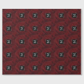 Ruby Crimson Red | Klassieke Grunge Monogram Cadeaupapier (Vlak)