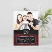 Ruby Crimson Red | Klassieke Waterverf foto Feestdagenkaart (Staand voorkant)