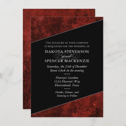 Ruby Crimson Red | Klassieke weddenschappen Kaart (Voorkant / Achterkant)