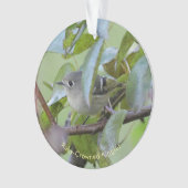 Ruby-crowned Kinglet Bird Ornament with Place Year (devant)