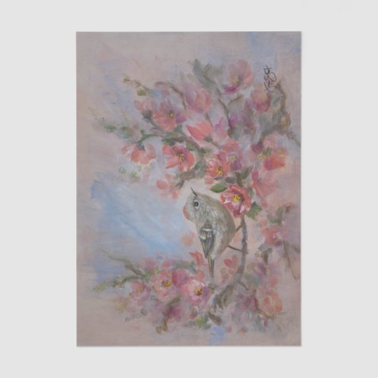 Ruby Crowned Kinglet Bird Tissuepapier (Voorkant)