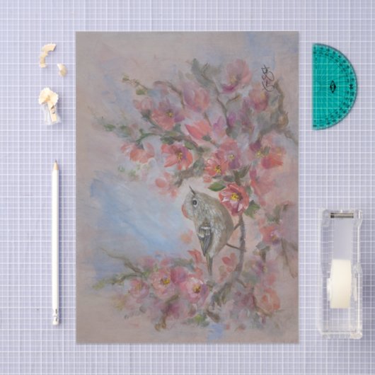 Ruby Crowned Kinglet Bird Tissuepapier (Craft)