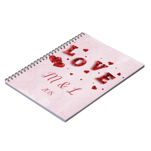 Ruby Crystal Love and Hearts Carnet (Côté gauche)