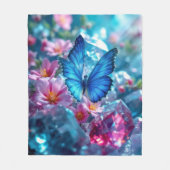 Ruby Crystals Garden Butterfly Fleece Deken (Voorkant)