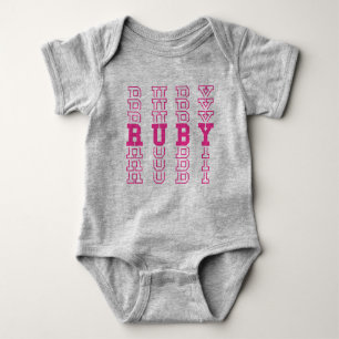 Ruby Cute Pink Custom Girly Name Romper