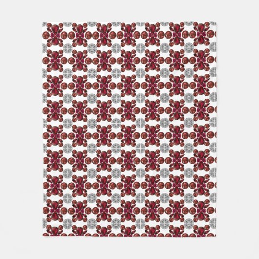 Ruby & Diamond Gemstone Art Red Fleece Deken (Voorkant)