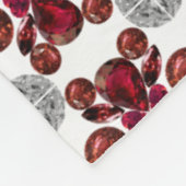 Ruby & Diamond Gemstone Art Red Fleece Deken (Hoek)