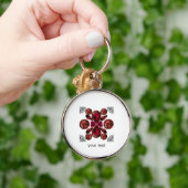 Ruby & Diamond Gemstone Art Red Sleutelhanger (Hand)