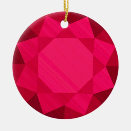 Ruby Edelsteen / Jewel Graphic Afbeelding Keramisch Ornament (Voorkant)