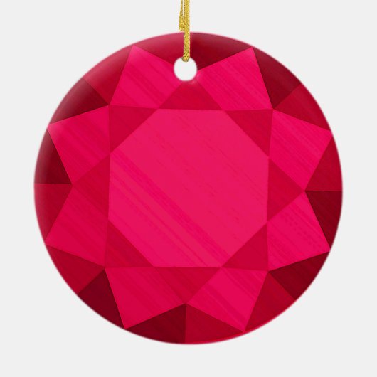 Ruby Edelsteen / Jewel Graphic Afbeelding Keramisch Ornament (Achterkant)