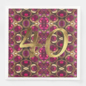 Ruby Edelsteen Pattern 40e bruiloft Jubileum Servet (Voorkant)