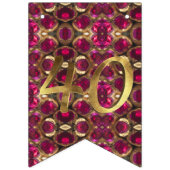 Ruby Edelsteen Pattern 40e bruiloft Jubileum Vlaggetjes (Eerste vlag)