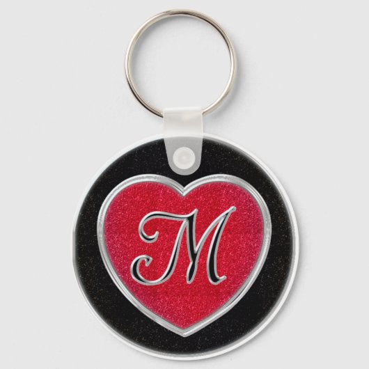 Ruby en Onyx Monogram Sleutelhanger (Voorkant)