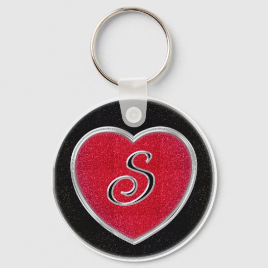 Ruby en Onyx Monogram Sleutelhanger (Voorkant)