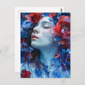 Ruby en Periwinkle Fantasy Vrouw Briefkaart (Voorkant / Achterkant)