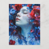 Ruby en Periwinkle Fantasy Vrouw Briefkaart (Voorkant)