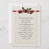 Ruby en Red Roses Ribbon Post Wedding Kaart (Voorkant)