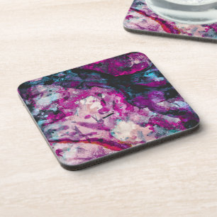 Ruby en Sapphire Crystal Geode Abstract Bier Onderzetter