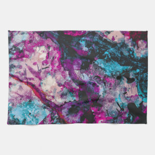 Ruby en Sapphire Crystal Geode Abstract Theedoek