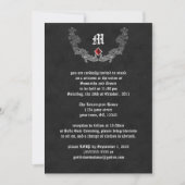 Ruby et argent Monogramme Invitation gothique (Devant)