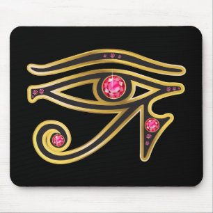 Ruby Eye of Ra in Gold Muismat