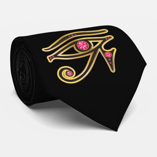 Ruby Eye of Ra in Goud Stropdas (Opgerold)