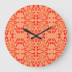 Ruby Floral: Geometrisch patroon. Grote Klok