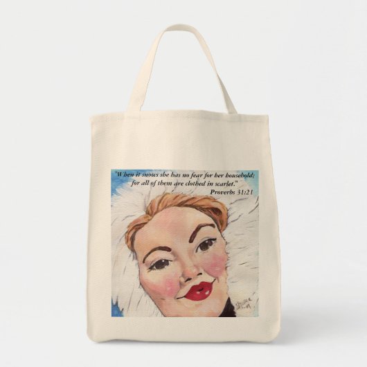 Ruby Frost Proverbs 31:21 Tote Bag (Voorkant)