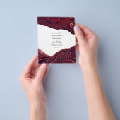 Ruby Garnet en Gold Strata Agate Wedding Flyer (Hand)