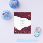 Ruby Garnet en Gold Strata Agate Wedding Flyer (Enkel)