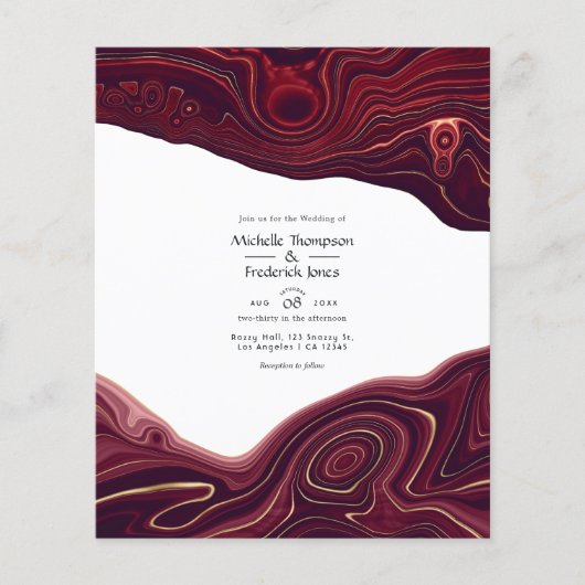 Ruby Garnet en Gold Strata Agate Wedding Flyer (Voorkant)