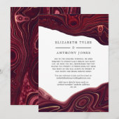 Ruby Garnet en Goud Agate Beperkte Gastenlijst Aankondiging (Voorkant / Achterkant)