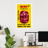 Ruby Gem - Matchbox Print - Aesthetic Wall Art (Thuiskantoor)
