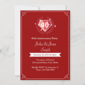 Ruby Gems 40e Mariage Invitations du Parti Anniver (Devant)