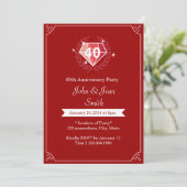 Ruby Gems 40e Mariage Invitations du Parti Anniver (Debout devant)