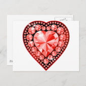 Ruby Gemstone Heart Briefkaart (Voorkant / Achterkant)