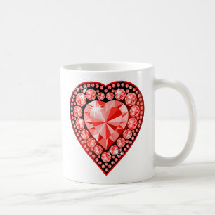 Ruby Gemstone Heart Koffiemok