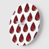 Ruby Gemstone Pattern, juli Birthstone Large Clock Grote Klok (Hoek)