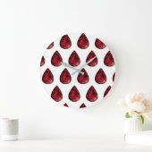 Ruby Gemstone Pattern, juli Birthstone Large Clock Grote Klok (Huis)