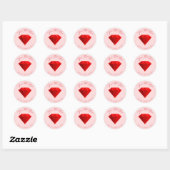 Ruby Gemstone. Sieraden. 40 Bruiloft Jubileum Ronde Sticker (Vel)