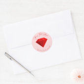 Ruby Gemstone. Sieraden. 40 Bruiloft Jubileum Ronde Sticker (Envelop)