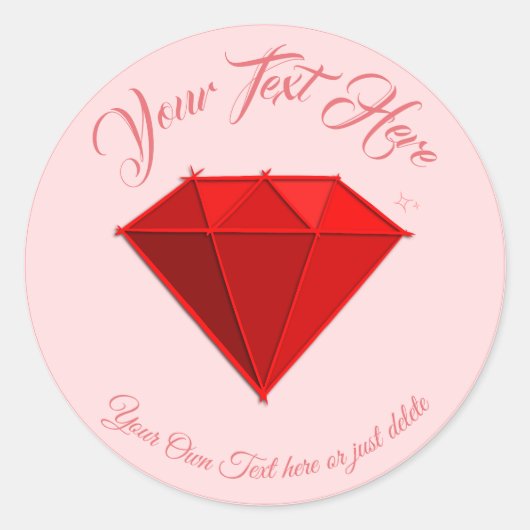 Ruby Gemstone. Sieraden. 40 Bruiloft Jubileum Ronde Sticker (Voorkant)