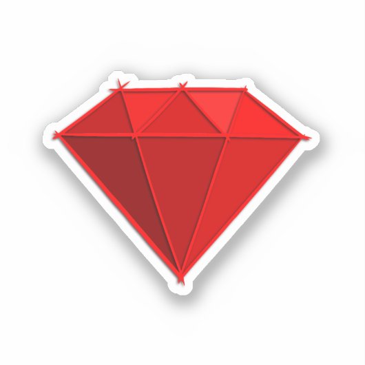 Ruby Gemstone. Sieraden. 40 Bruiloft Jubileum Sticker (Voorkant)