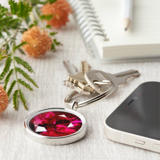 Ruby Gemstone Sleutelhanger (Zijkant)