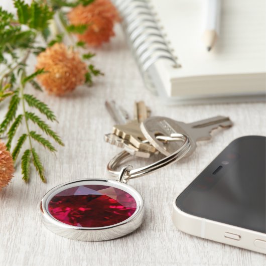 Ruby Gemstone Sleutelhanger (Zijkant)