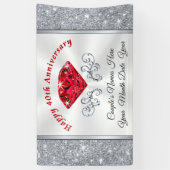 Ruby Gepersonaliseerde Happy 40th Jubileum Banner (Verticaal)