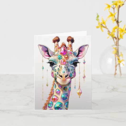 Ruby Giraffe Kaart (Gele Bloem)